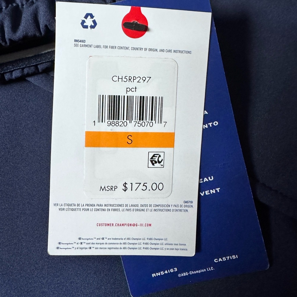 NWT Champion Hooded Jacket Performance Water Wind Resistant Mens Small $178 MSRP - Picture 8 of 14